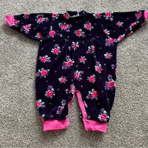 Vintage Natural Shapes Floral long sleeve romper